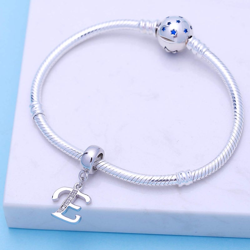 SOUKISS Letter E Charm Sterling Silver 925 Initial A-z Alphabet Beads Name Charm for Bracelet Charms - Image 4